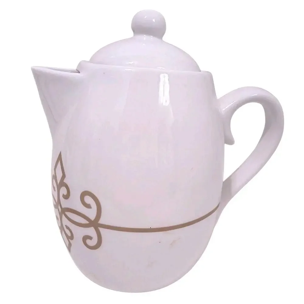 Starbucks SET Coffee Tea Pot Cups Stand White Ceramic Modern Minimalst Espresso - Picture 4 of 10